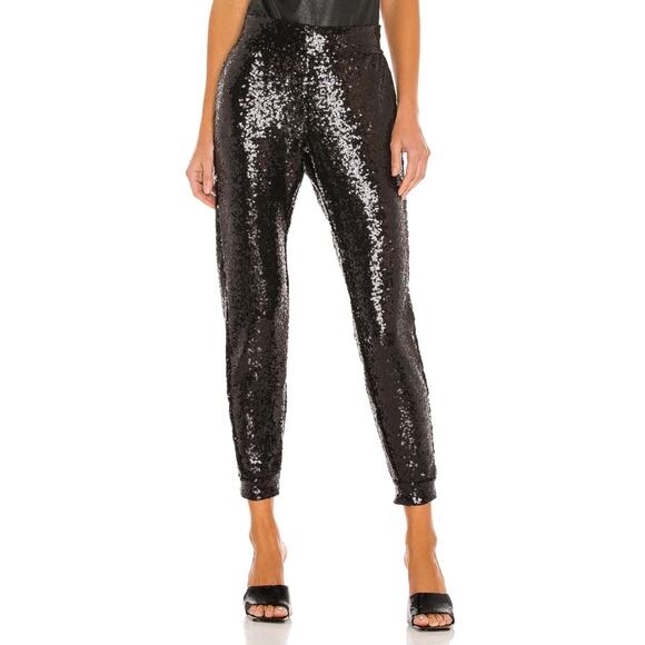 Commando Black Sequin Jogger Pants Size Small NWT - Picture 1 of 6